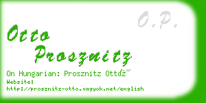 otto prosznitz business card